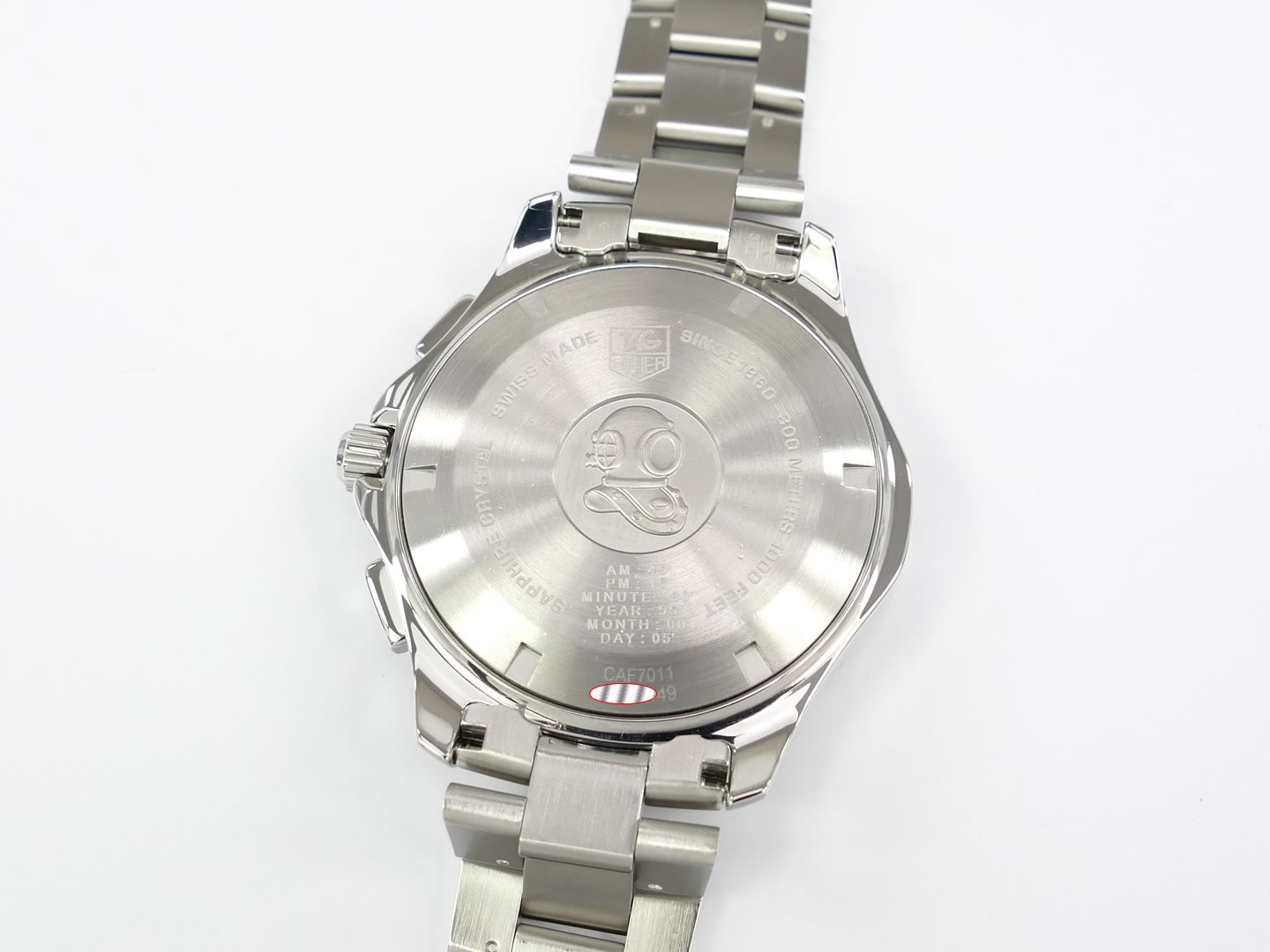 TAG Heuer Aquaracer Calibre S Silver CAF7011.BA0815 screw down case back