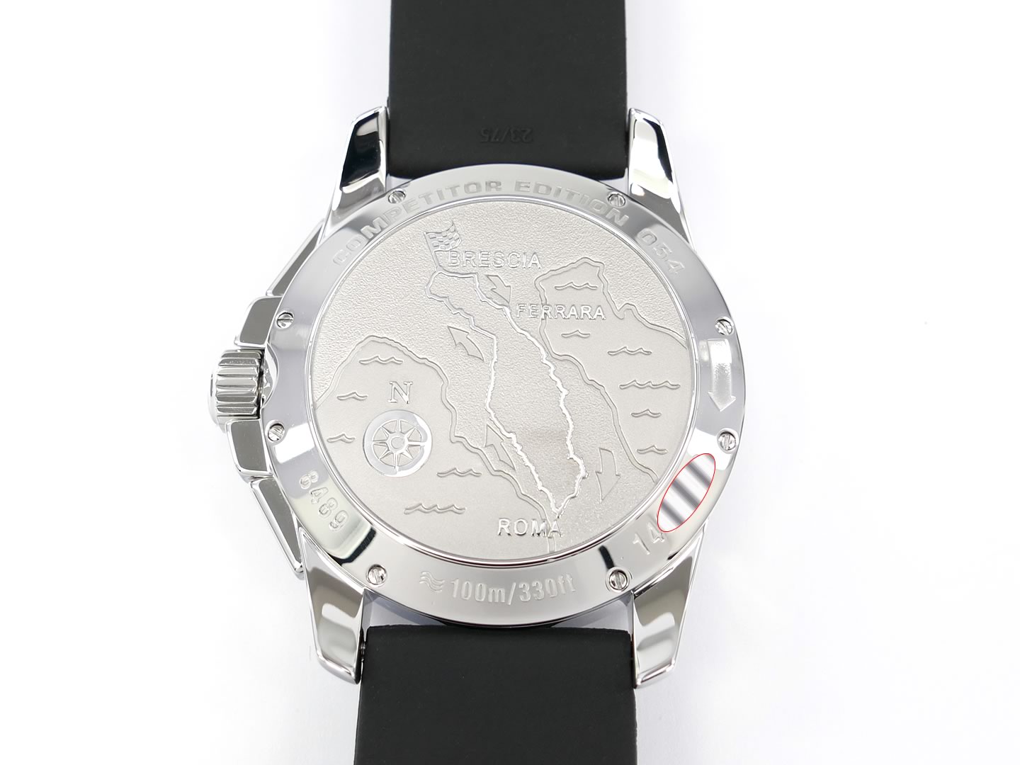 Chopard Mille Miglia Gran Turismo XL Competitor Edition 8489 stainless steel case back with Italy map 1