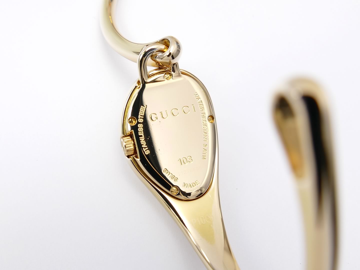 Gucci Horsebit 103 YA103537 18k gold plated case back