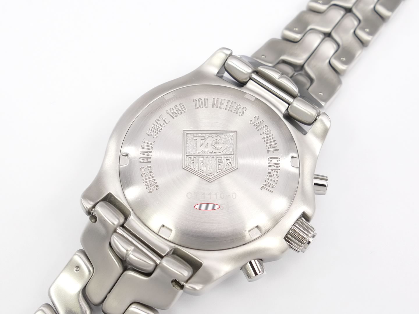 TAG Heuer Link Chronograph Blue CT1110.BA0550 screw down case back