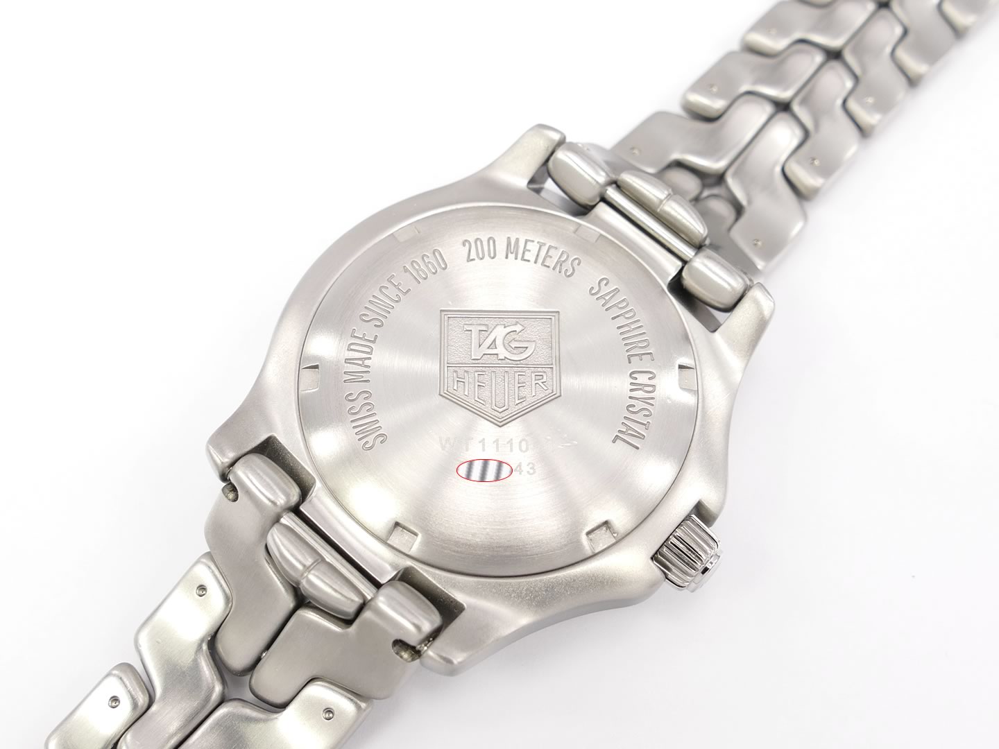 TAG Heuer Link Black Dial WT1110-0 screw down case back