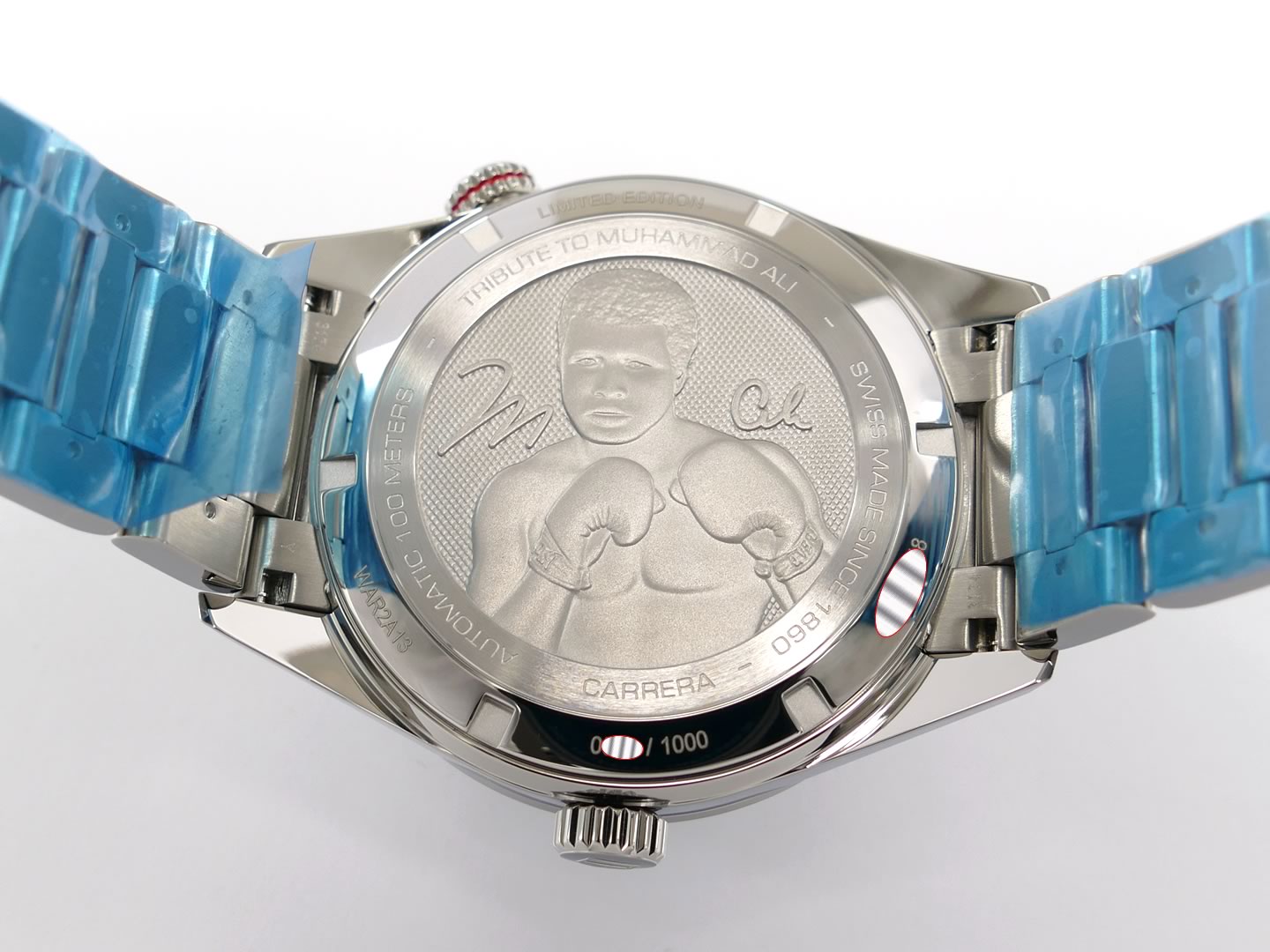 New TAG Heuer Muhammad Ali Ring Master WAR2A13.BA0738 engraved case back