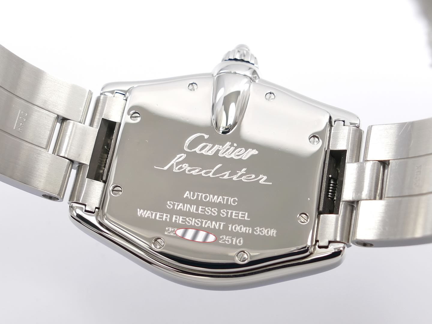 Cartier Roadster 2510 Silver stainless steel case back