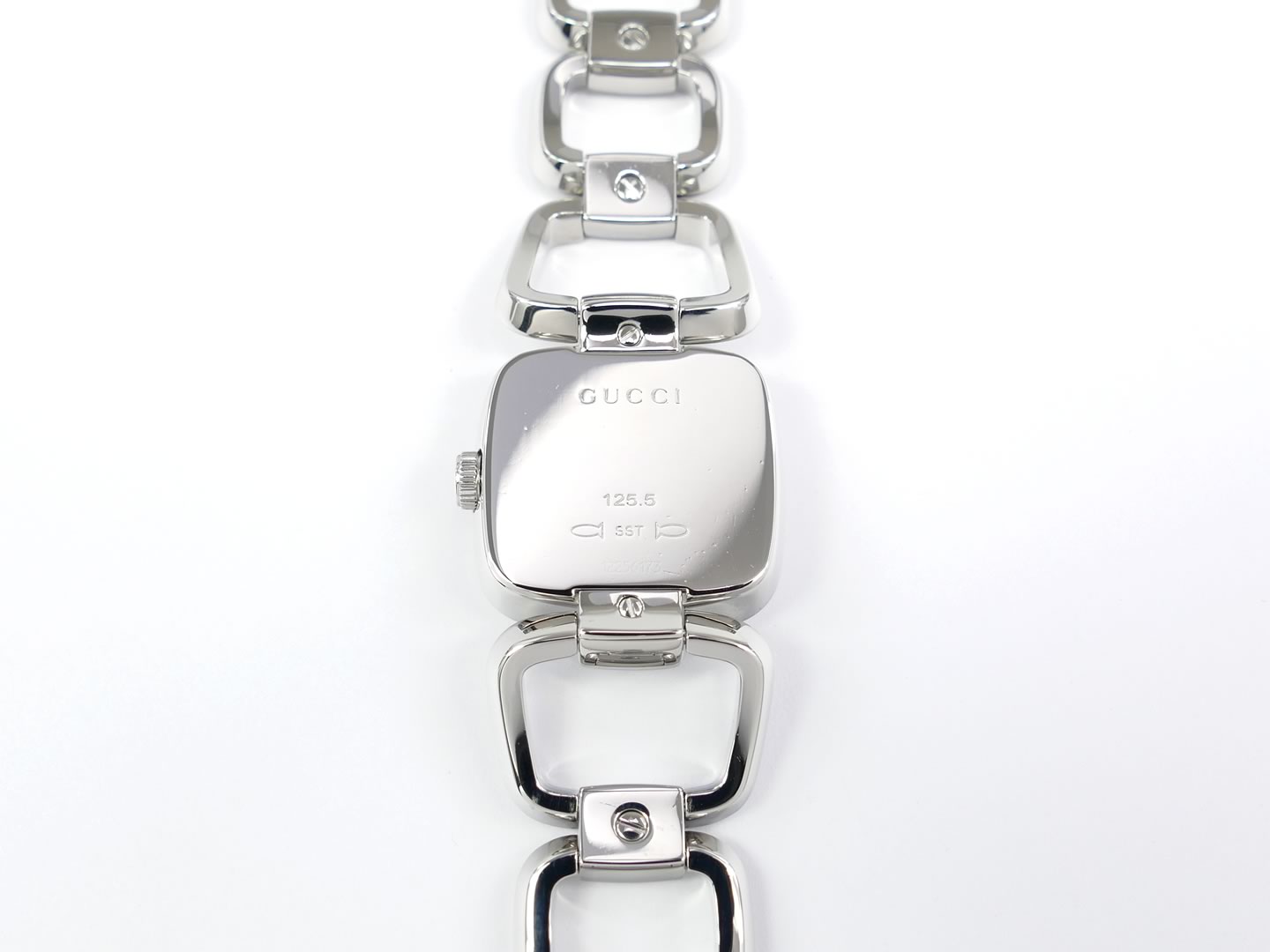 Gucci G White YA125502 stainless steel case back