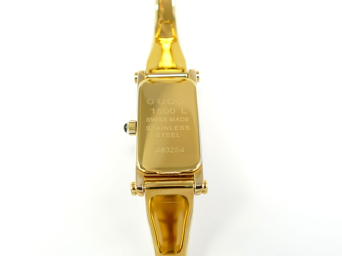 Gucci 1500L 18k Gold Plated case back