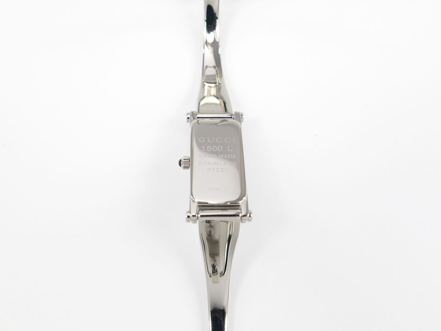 Gucci 1500L Silver Dial stainless steel case back