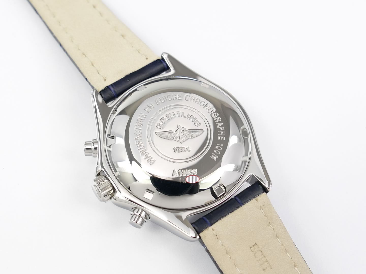 Breitling Colt Chrono Blue A13035 screw down case back