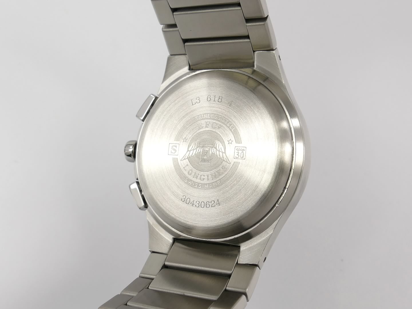 Longines Oposition Chronograph L3.618.4.52.6 stainless steel case back