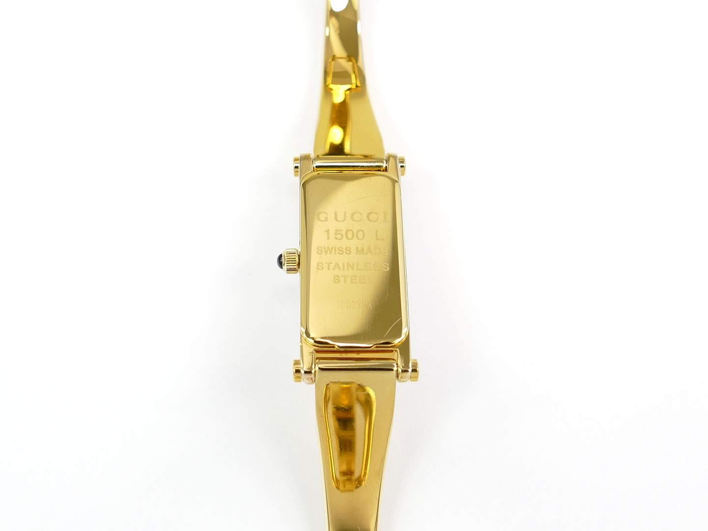 Gucci 1500L 18k Gold Plated case back