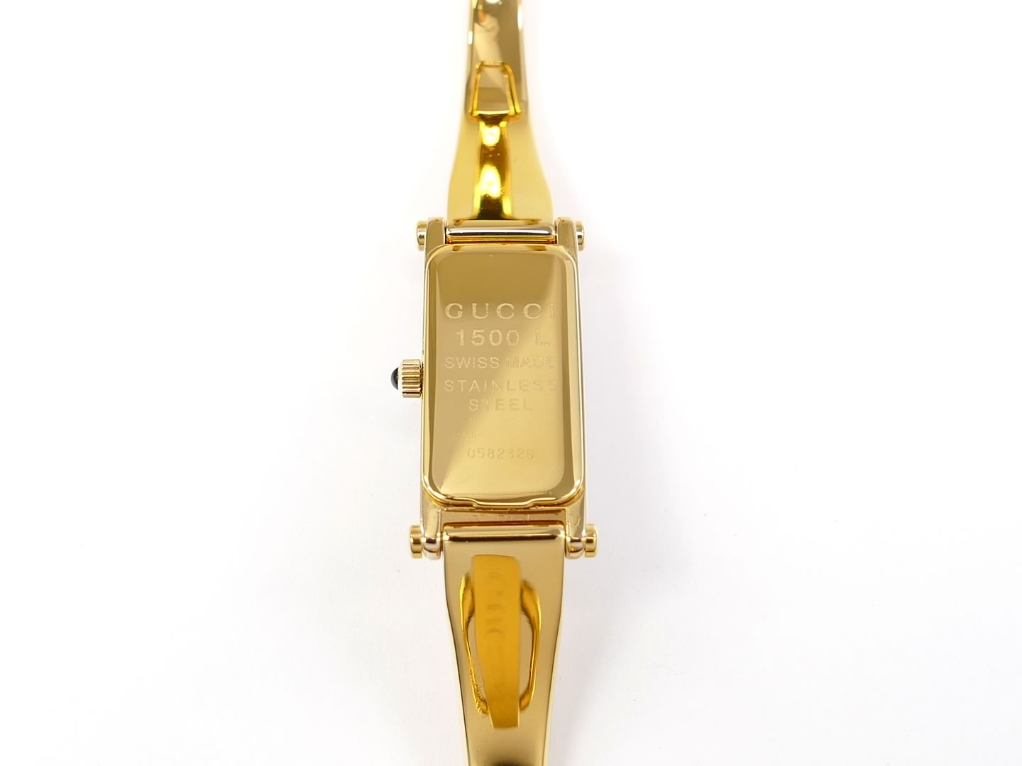 Gucci 1500L 18k Gold Plated case back