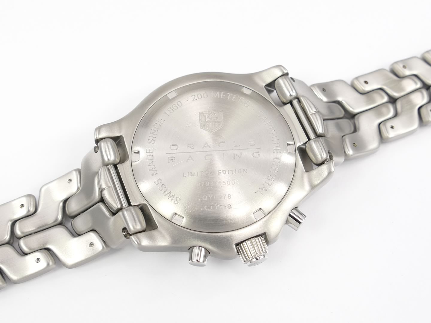 TAG Heuer Link Chronograph Oracle Racing CT1118 stainless steel case back