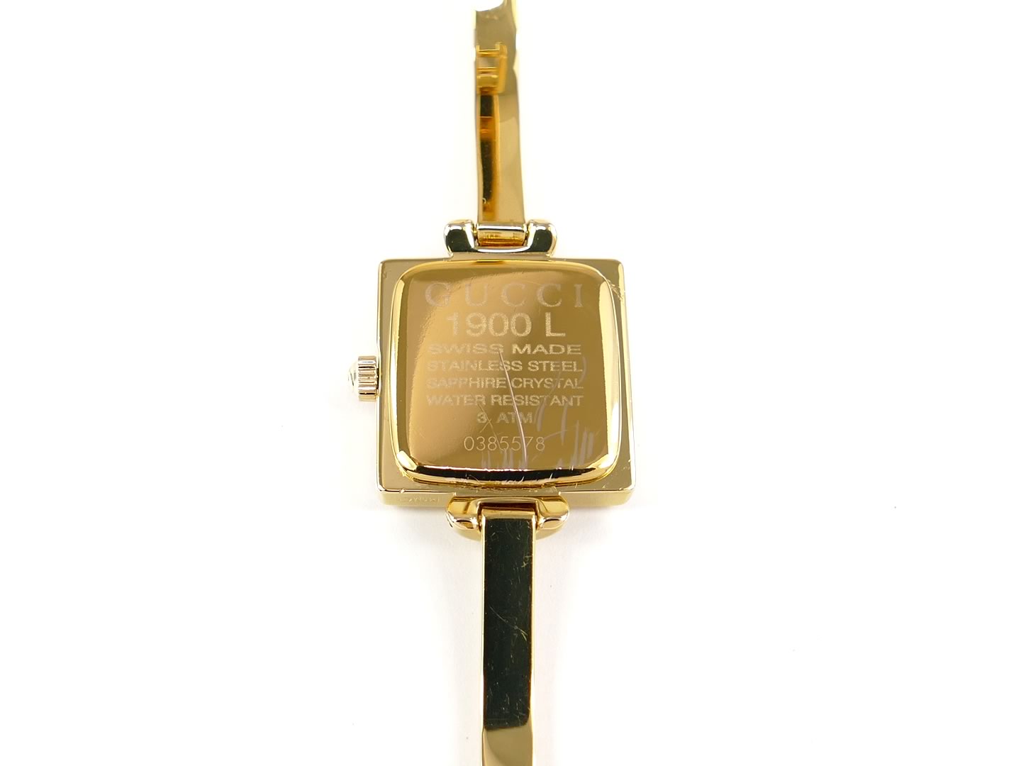 Gucci 1900L 18k Gold Plated case back