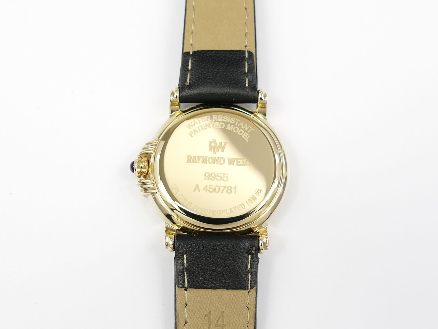 Raymond Weil Tradition 18k Gold case back 9955