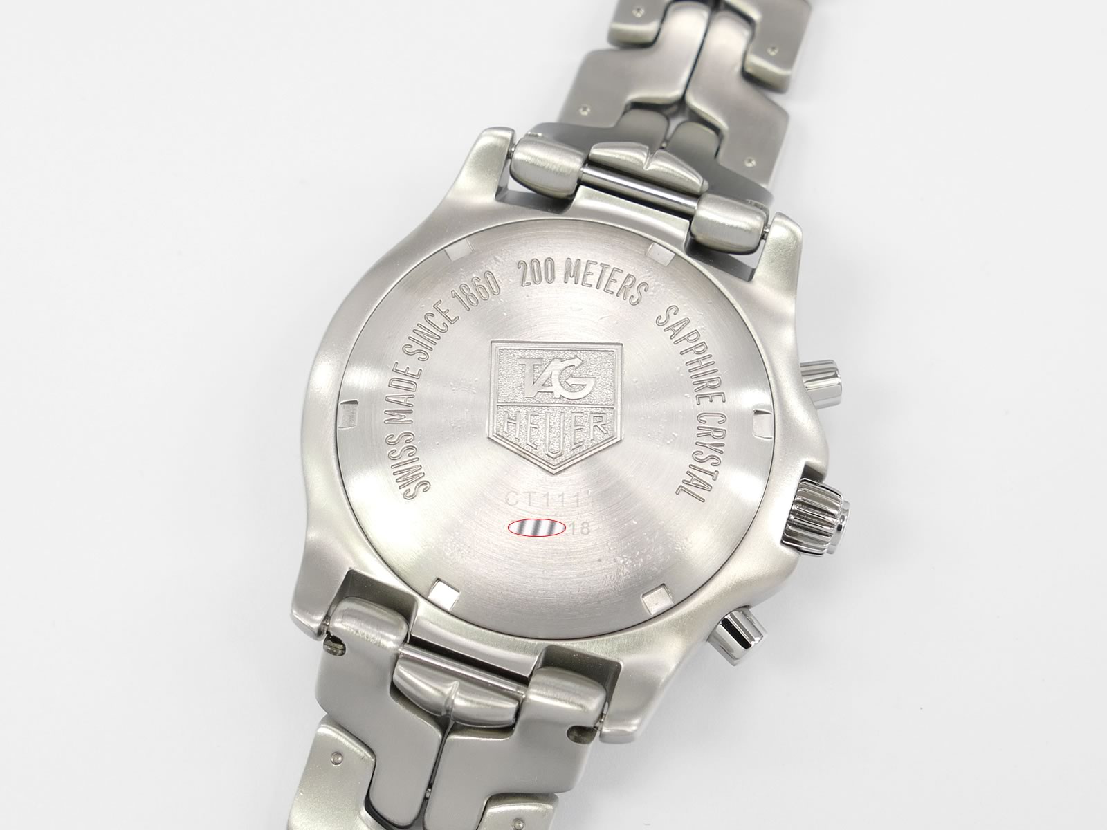 TAG Heuer Link Chronograph CT1111.BA0550 screw down case back