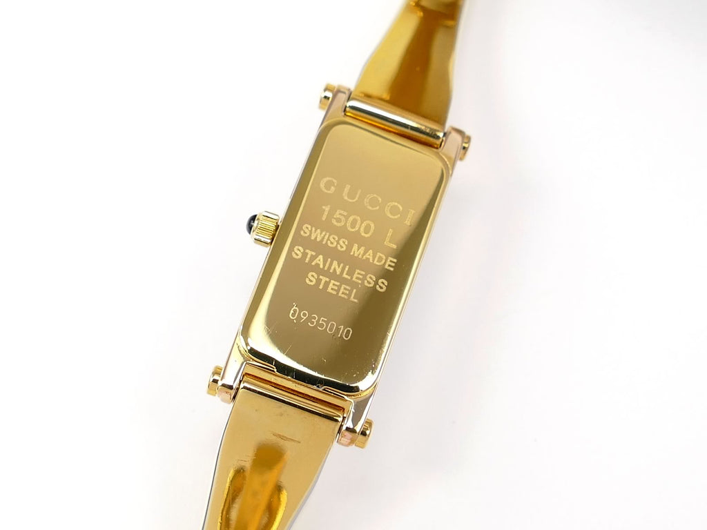 Gucci 1500L 18k Gold Plated case back