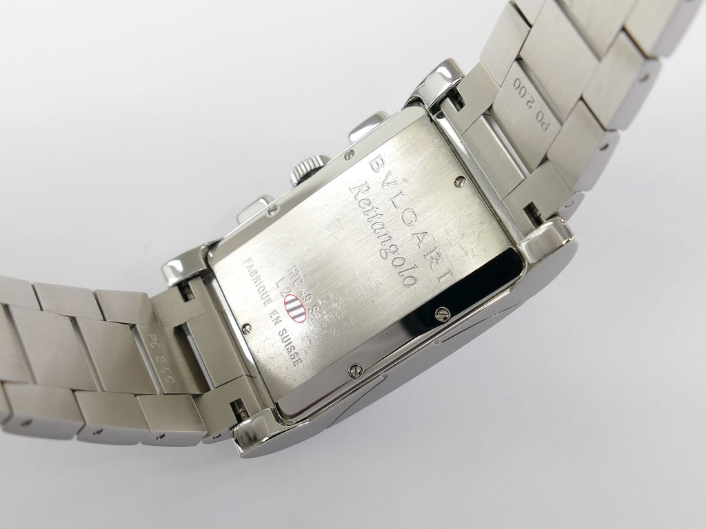 Bulgari Rettangolo RTC 49 S stainless steel case back