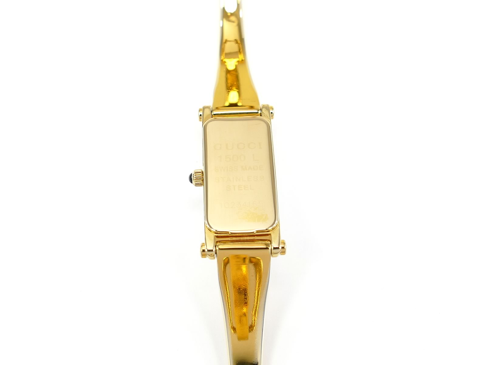 Gucci 1500L 18k Gold Plated case back