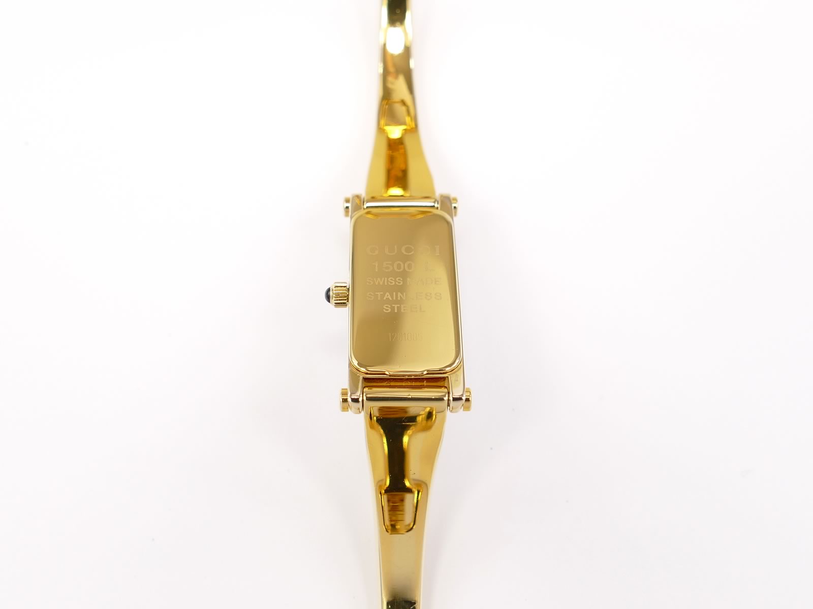 Gucci 1500L 18k Gold Plated case back