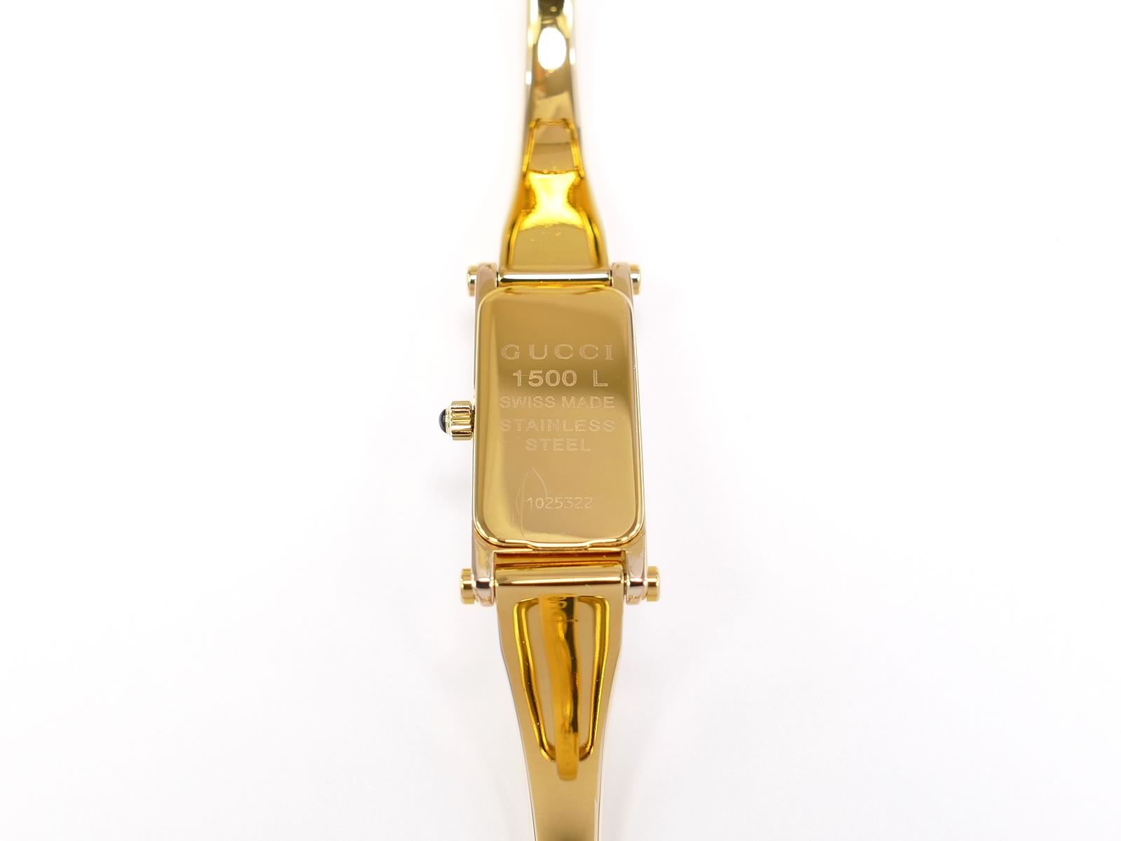 Gucci 1500L 18k Gold Plated case back