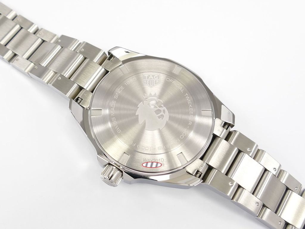 TAG Heuer Aquaracer WAY201D.BA0927 screw down case back premier league lion