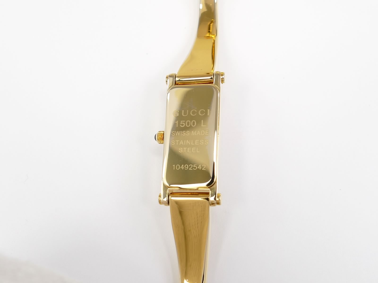 Gucci 1500L 18k Gold Plated case back