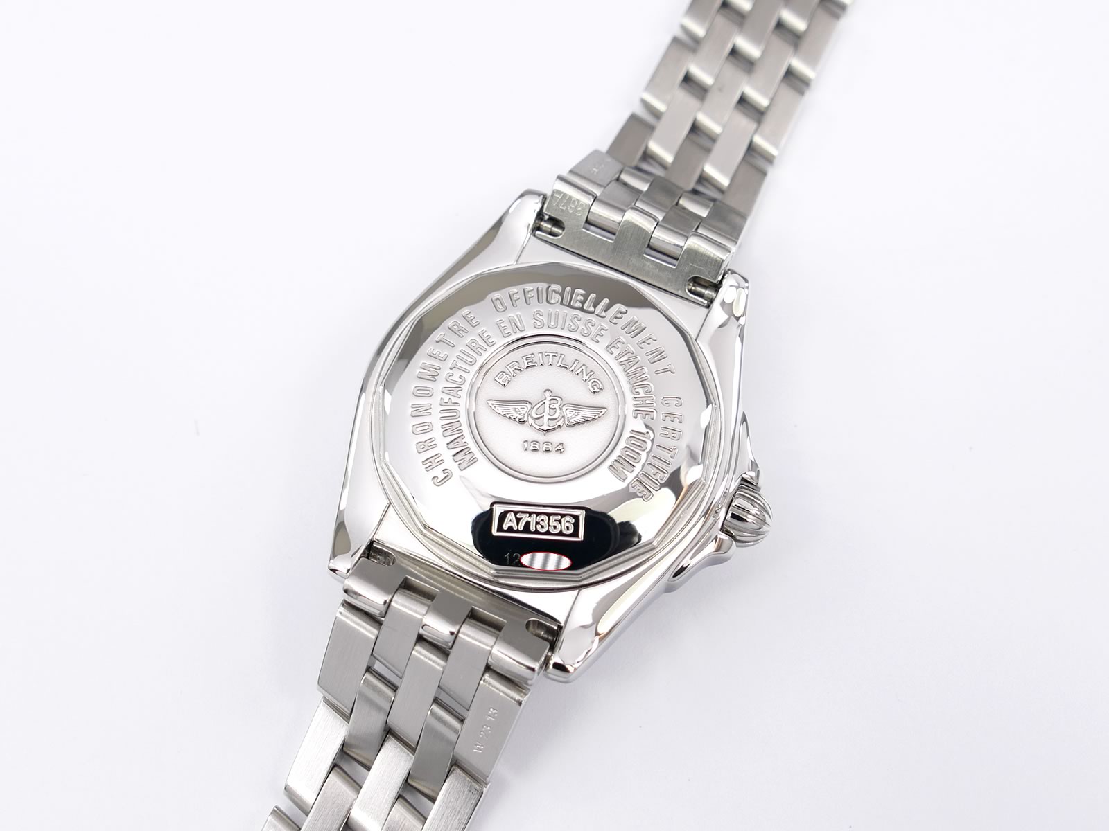 Breitling Galactic 32 A71356 stainless steel screw down case back