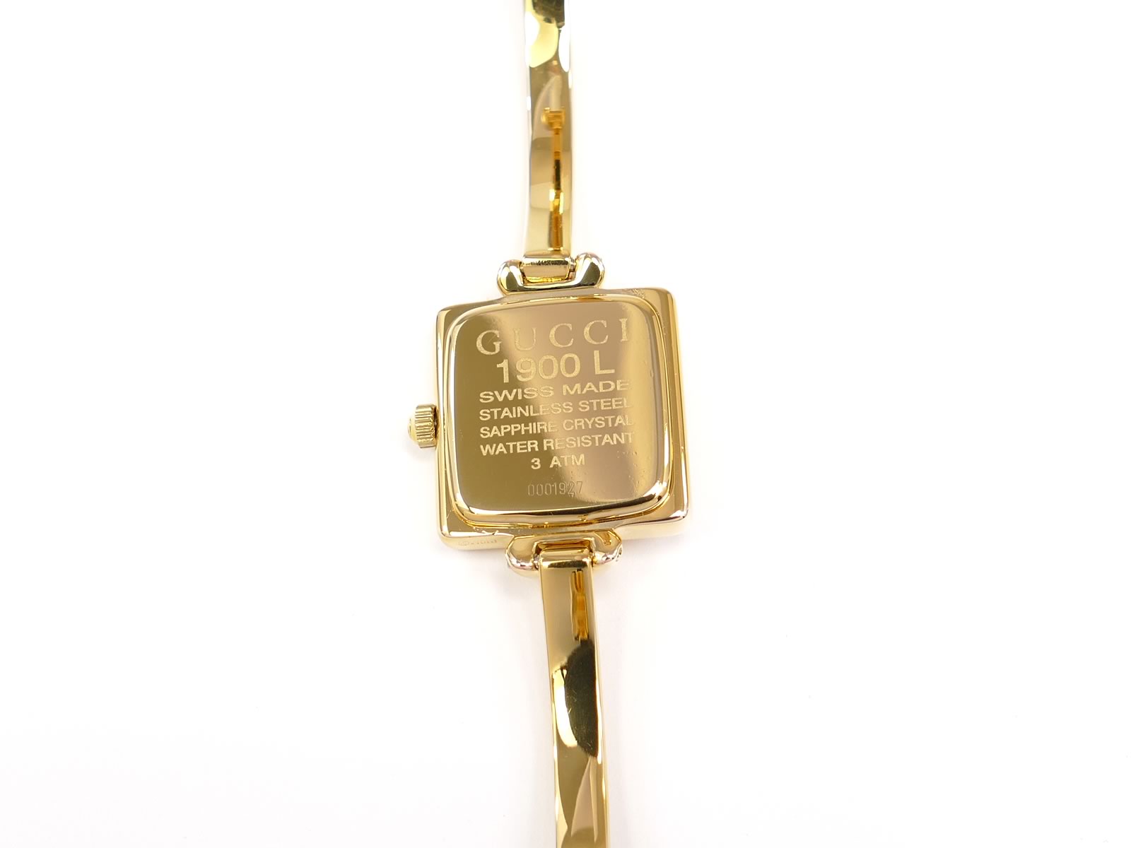 Gucci 1900L 18k Gold Plated case back