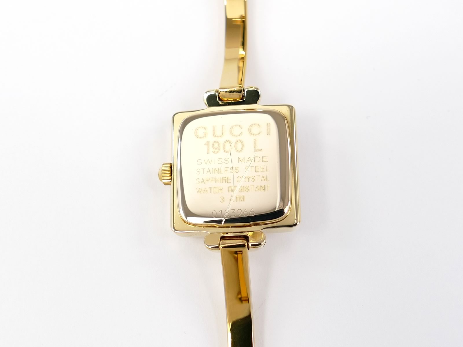 Gucci 1900L 18k Gold Plated case back