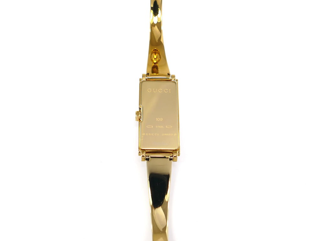 Gucci G-Line 109 18k Gold case back