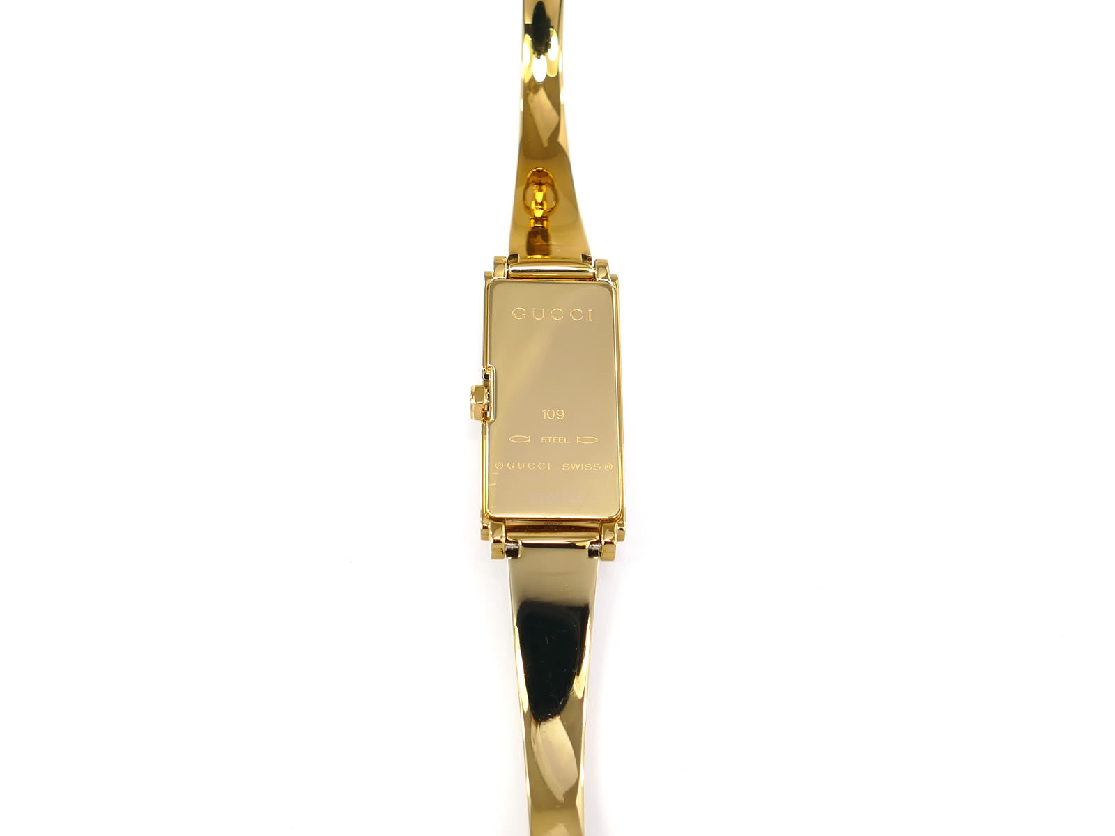 Gucci G-Line 109 18k Gold case back