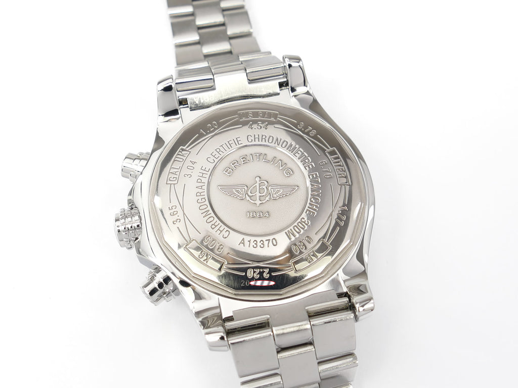 Breitling Super Avenger A13370 titanium screw down case back
