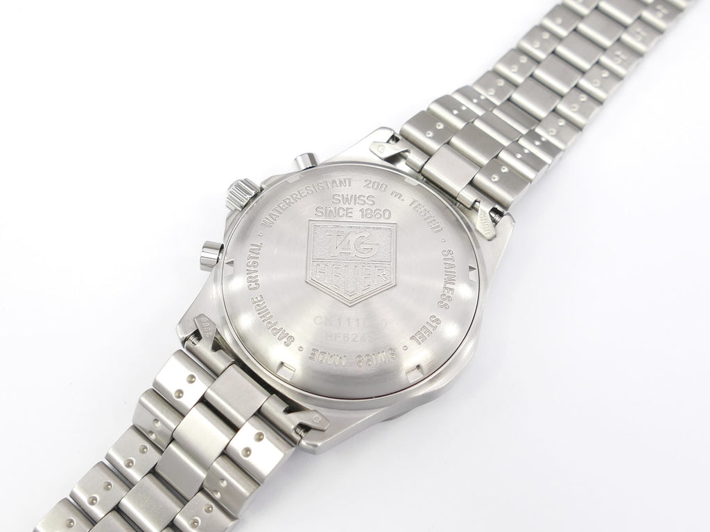 TAG Heuer 2000 Chronograph Black CK1110-0 screw down stainless steel case back