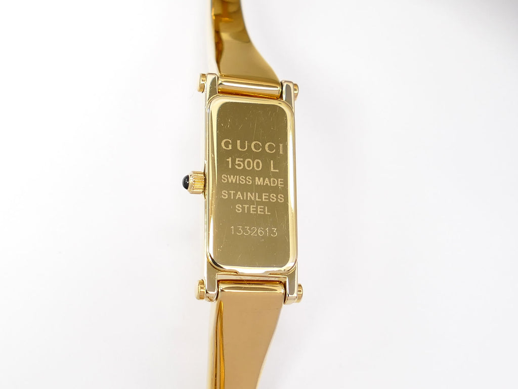 Gucci 1500L 18k Gold Plated case back
