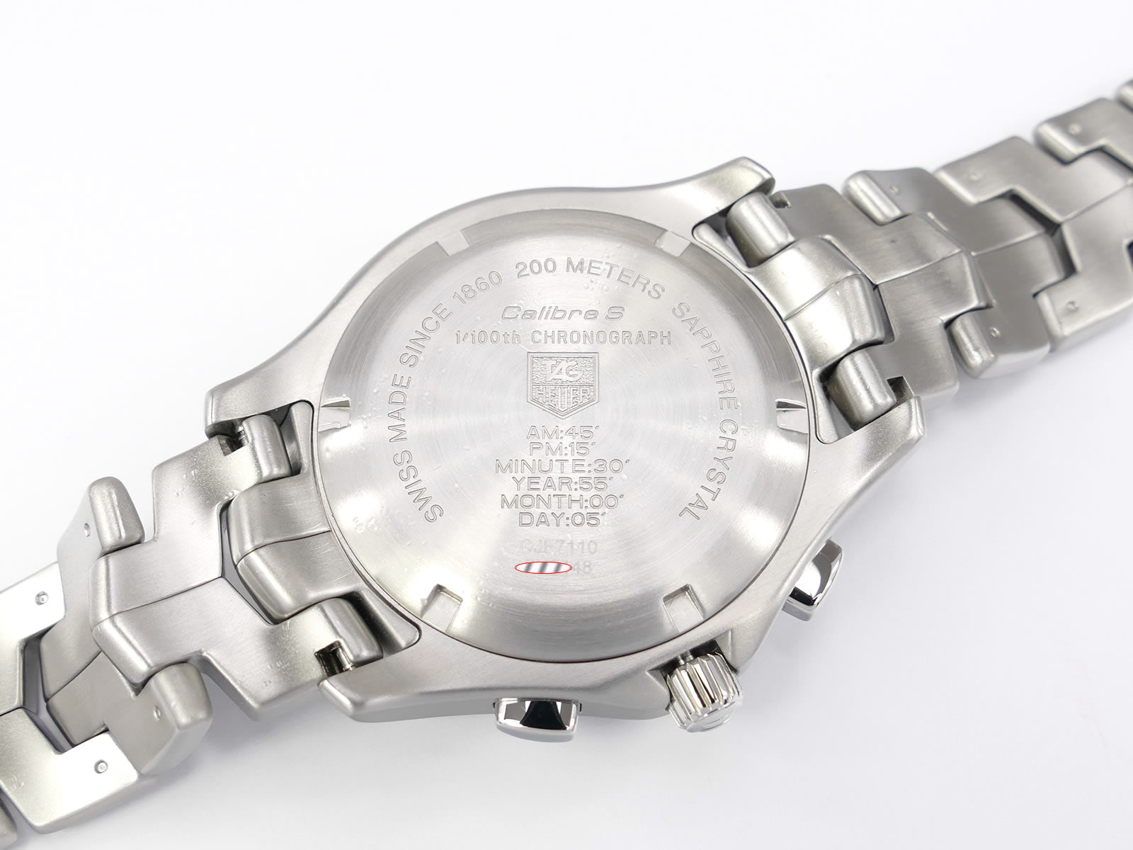 TAG Heuer Link Calibre S CJF7110 stainless steel screw down case back