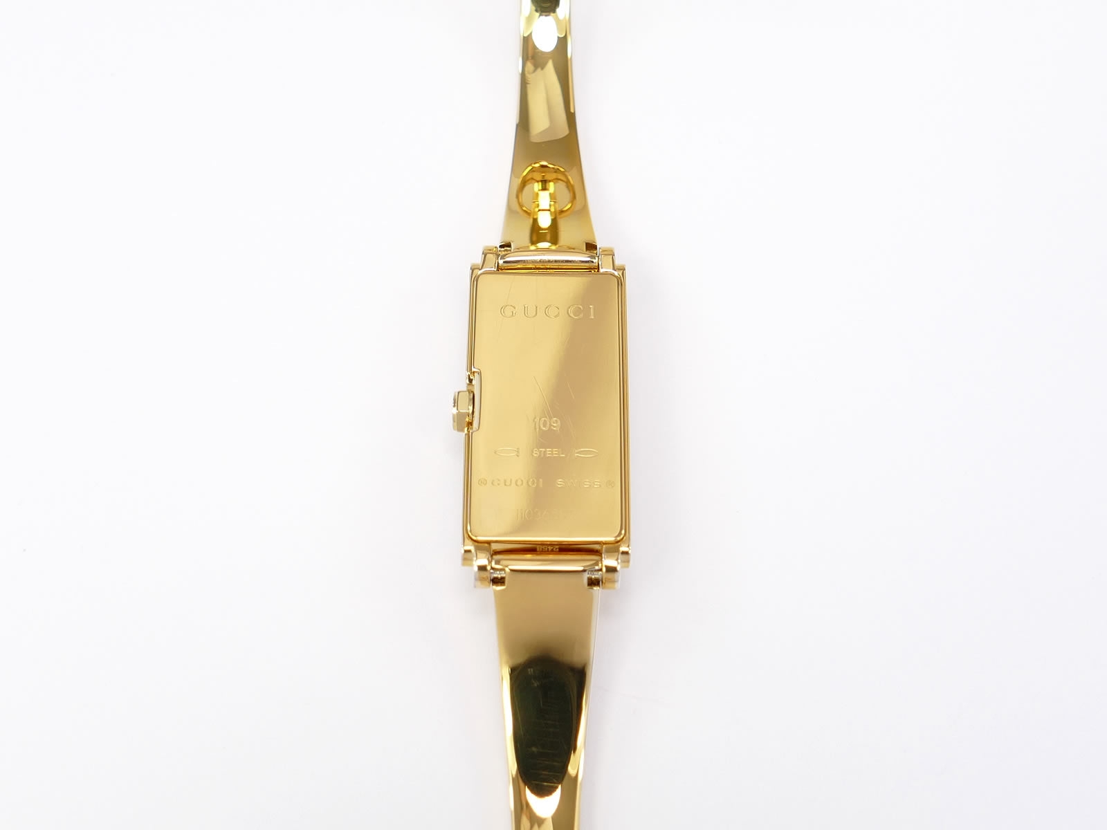 Gucci G-Line 109 18k Gold plated case back