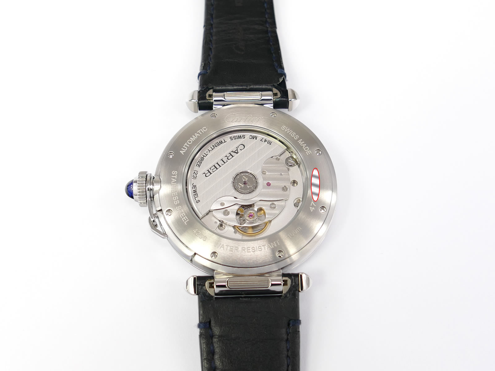 Cartier Pasha WSPA0010 exhibition case back