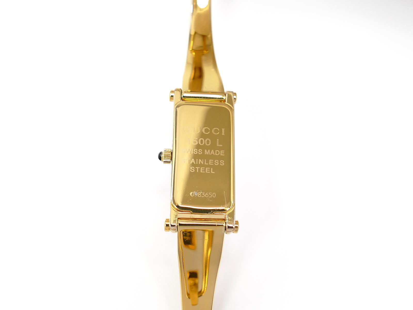 Gucci 1500L 18k Gold Plated case back