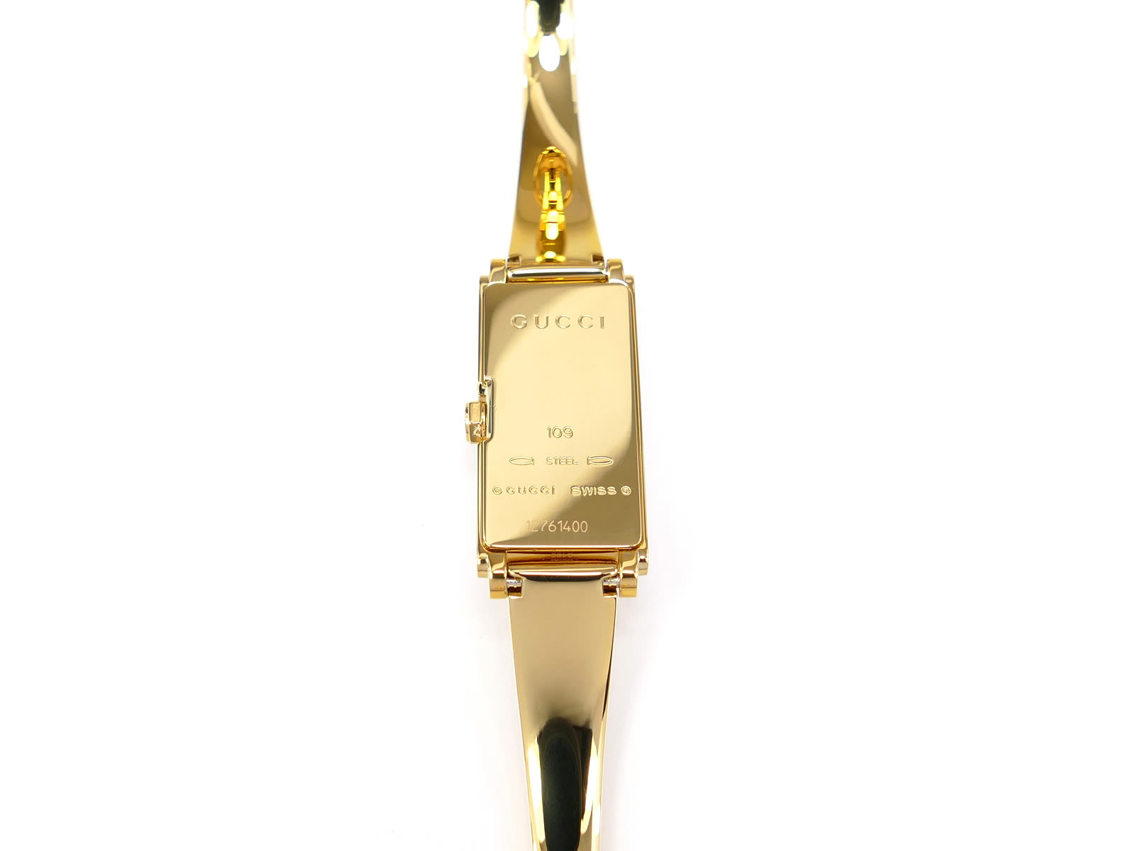 Gucci G-Line 109 18k Gold plated case back