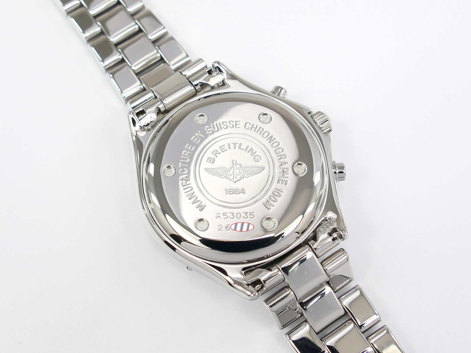 Breitling Colt A53035 Stainless Steel screw down case back