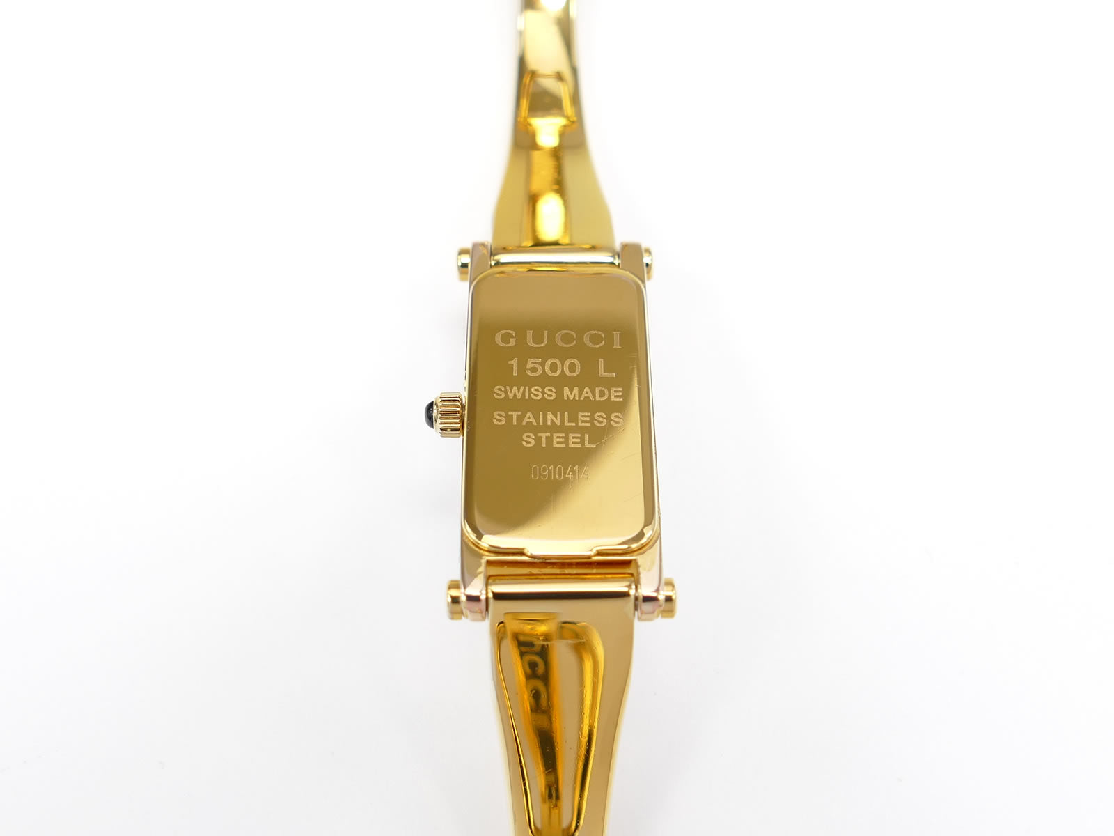 Gucci 1500L 18k Gold Plated case back