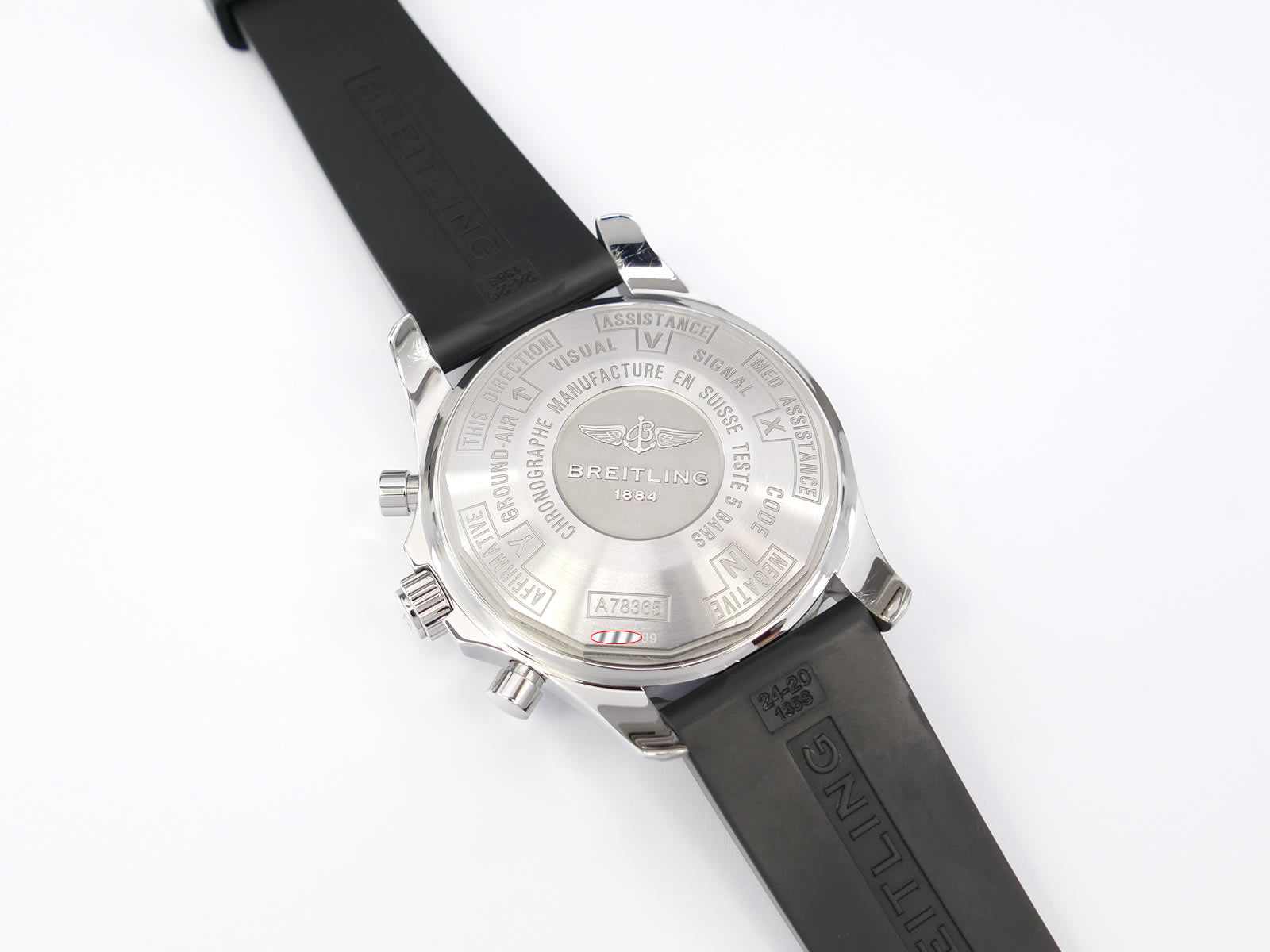 Breitling Chronospace A78365 stainless steel screw down case back