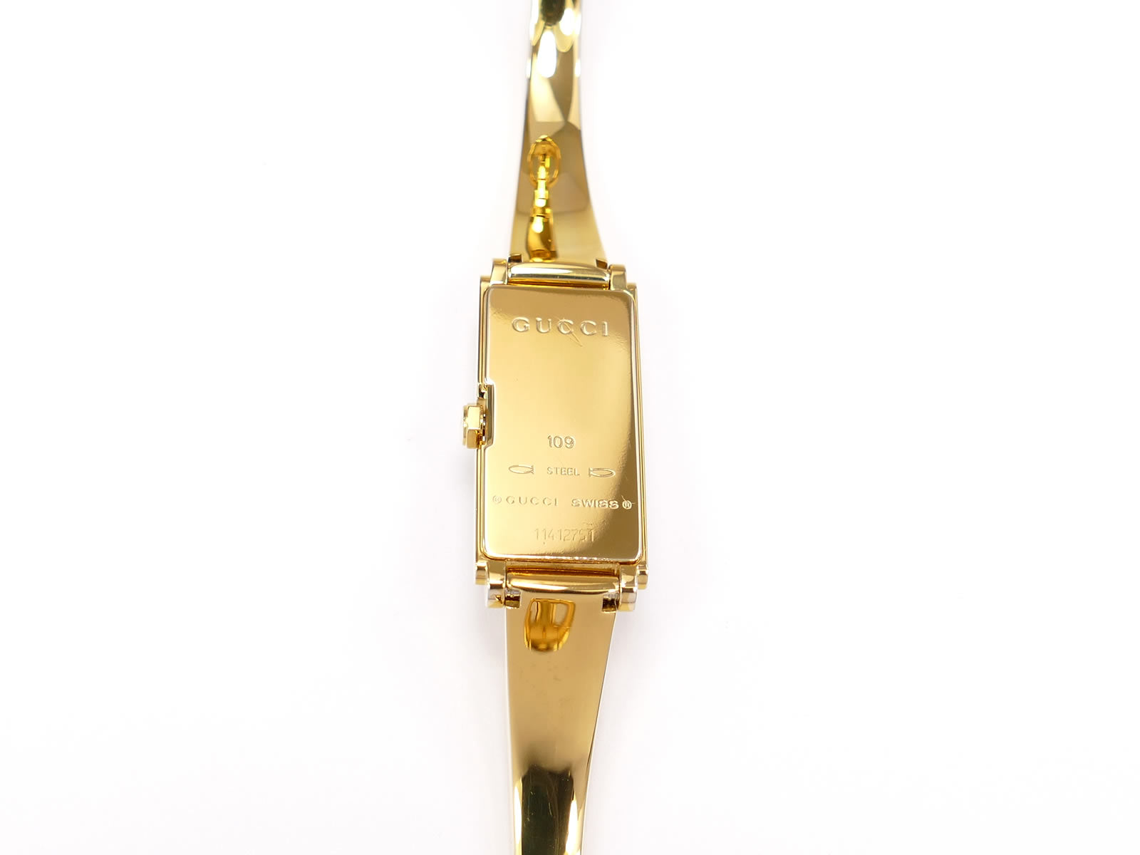 Gucci G-Line 109 18k Gold plated case back