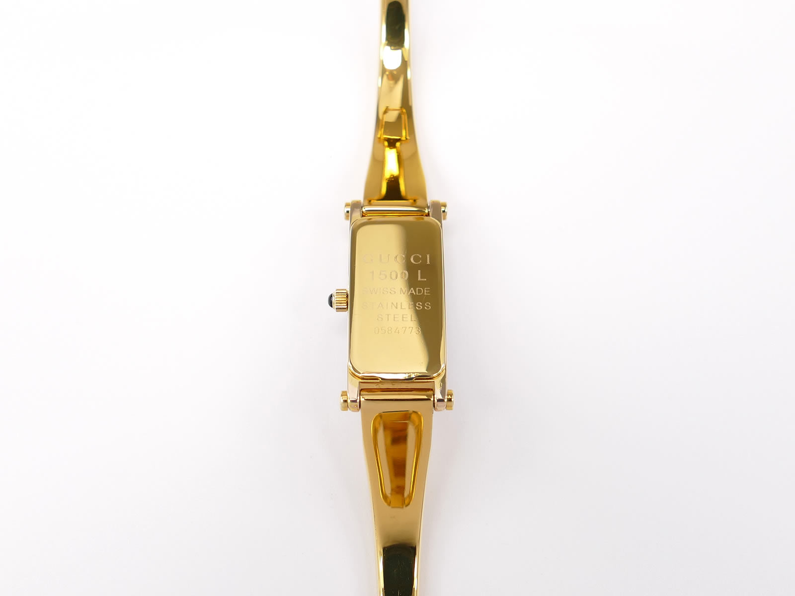 Gucci 1500L 18k Gold Plated case back