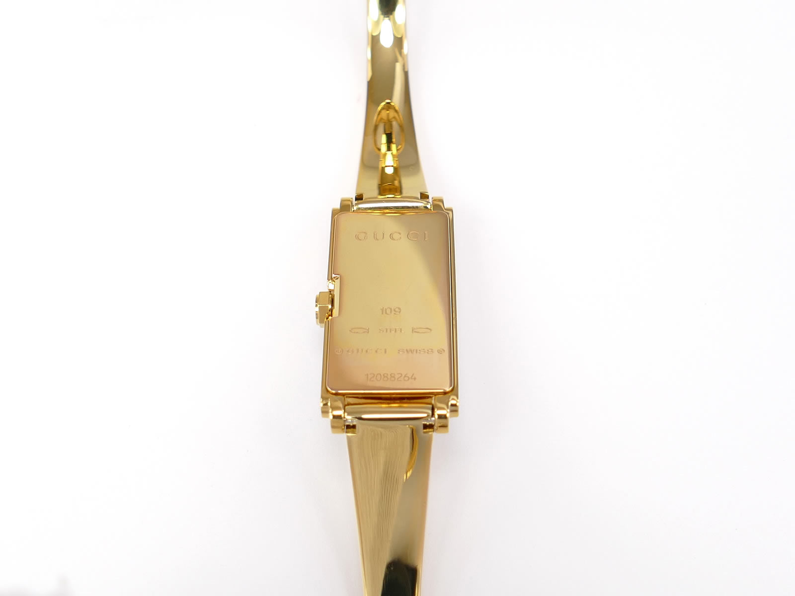 Gucci G-Line 109 18k Gold Plated case back