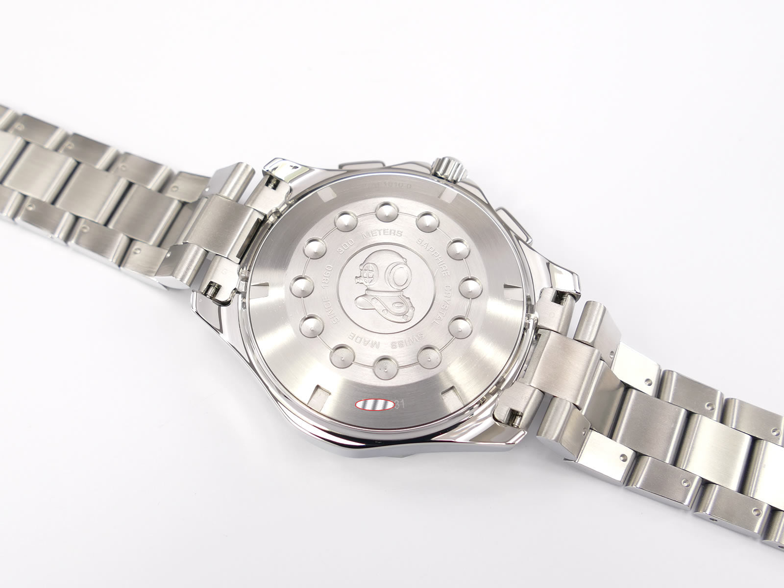 TAG Heuer Aquaracer Chronotimer CAF1010-0 stainless steel screw down case back