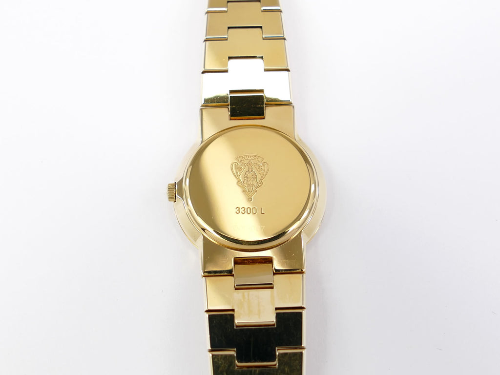 Gucci 3300L 18k Gold Plated case back