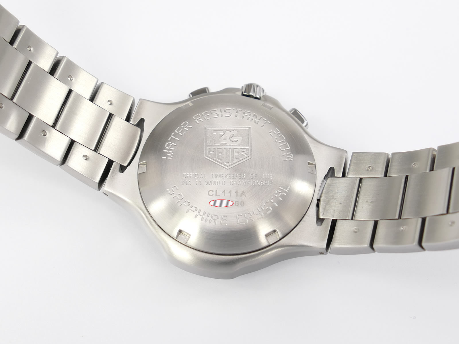 TAG Heuer Kirium F1 CL111A stainless steel screw down case back