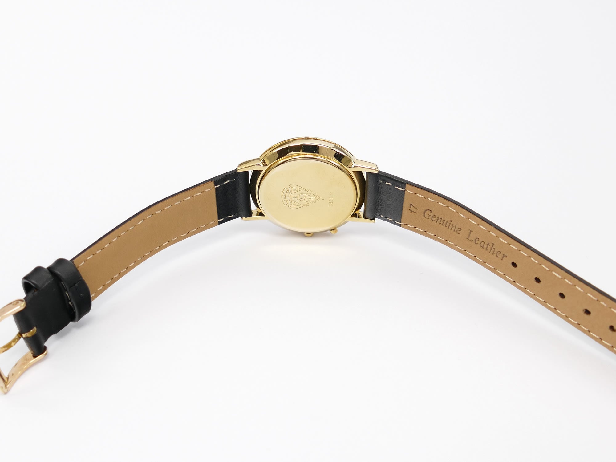 Gucci 3800M black two piece leather strap