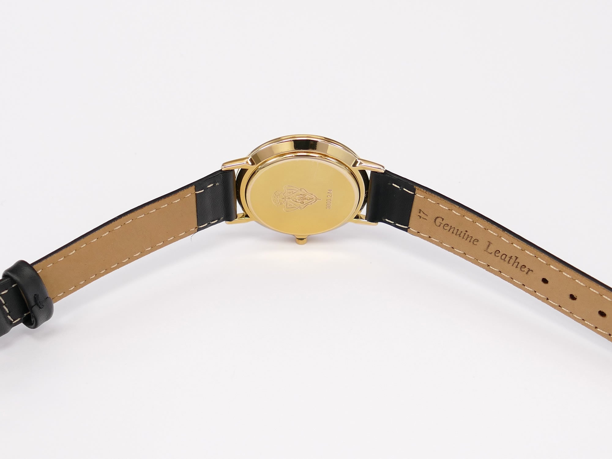 Gucci 3000M two piece black leather strap