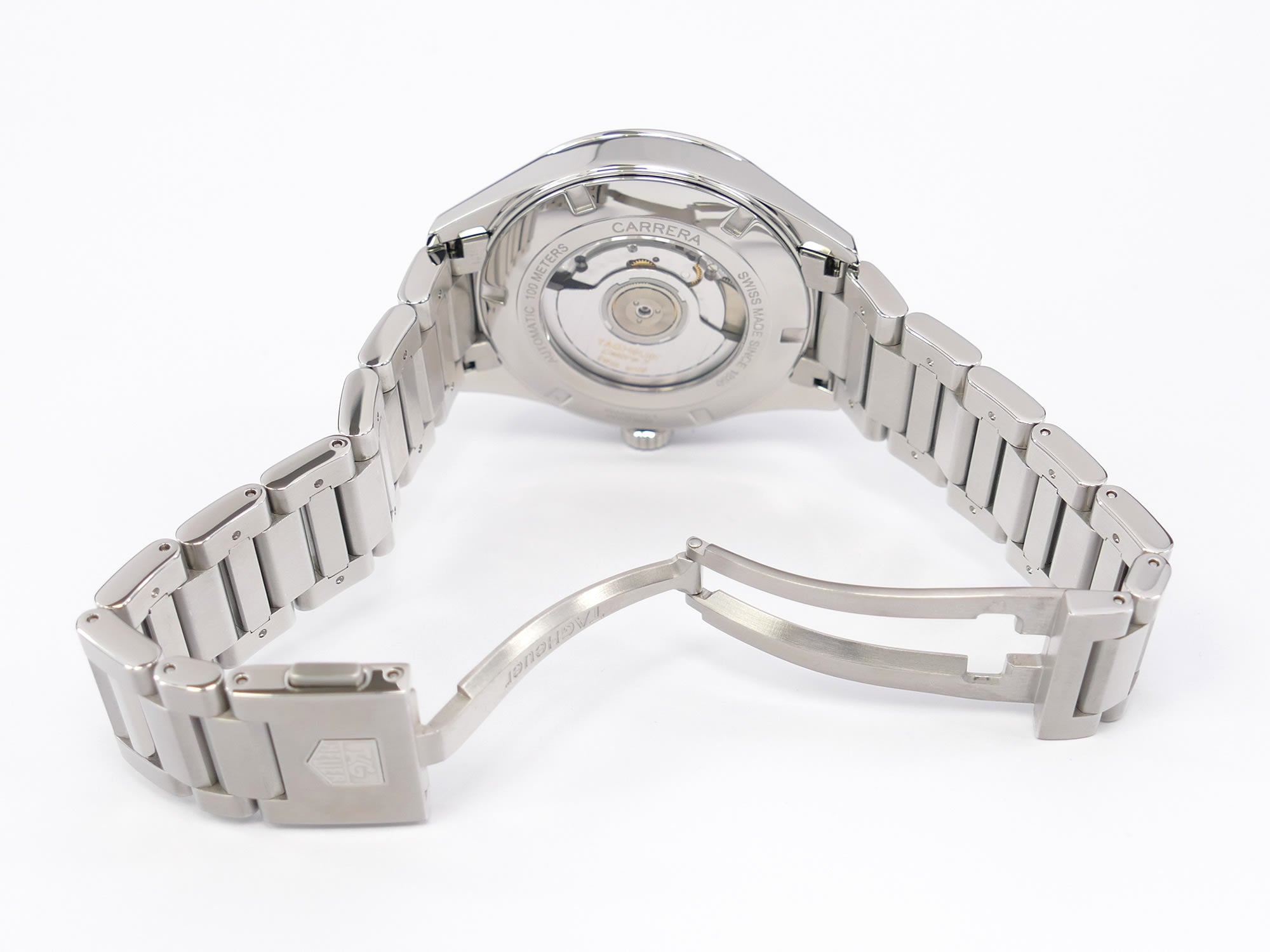 TAG Heuer Carrera Twin-Time WAR2010-1 stainless steel folding clasp